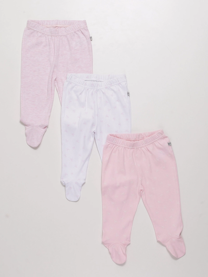 PACK X3 PANTALONES ALGODÓN BEBE NIÑA BABY HARVEST - 1