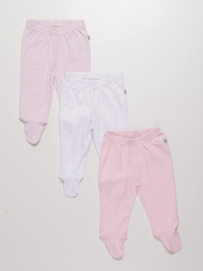 PACK X3 PANTALONES ALGODÓN BEBE NIÑA BABY HARVEST - 1
