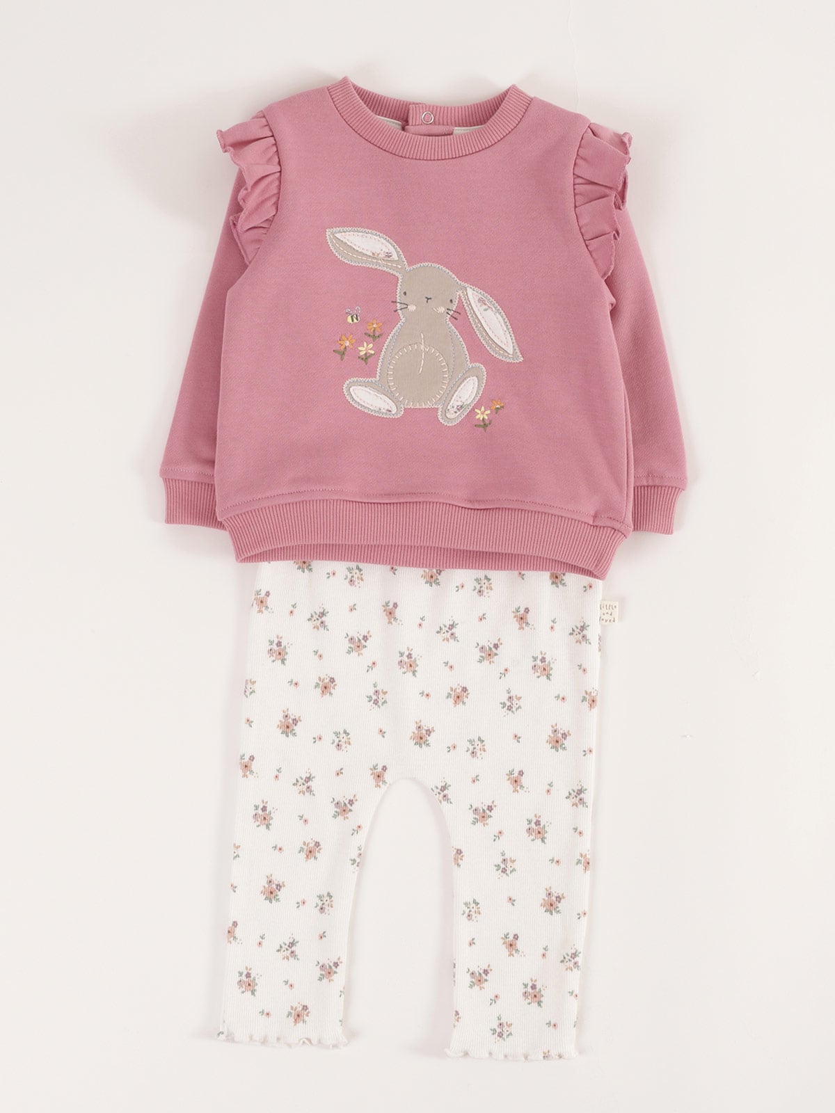 CONJUNTO POLERA FRENCH TERRY + PANTALON BEBE NIÑA BABY HARVEST - 1