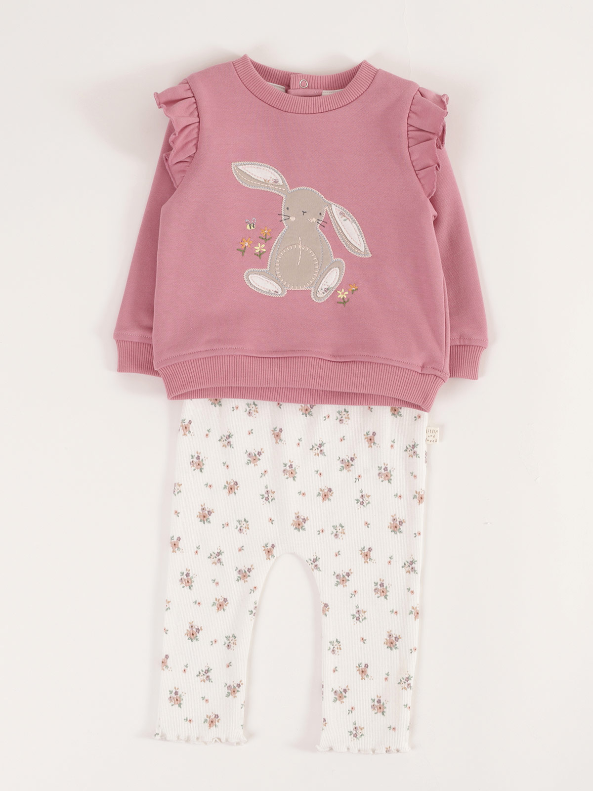 CONJUNTO POLERA FRENCH TERRY + PANTALON BEBE NIÑA BABY HARVEST - 1
