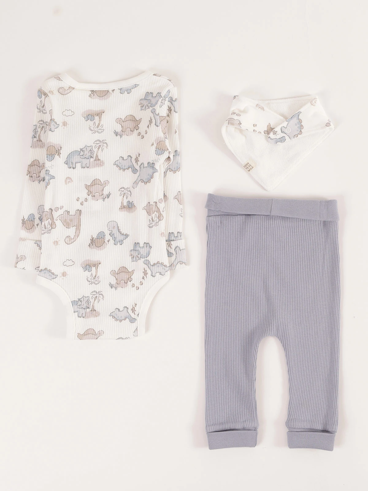 CONJUNTO KIMONO ALGODÓN BODY + PANTALON + BABERO BEBE NIÑO BABY HARVEST - 2