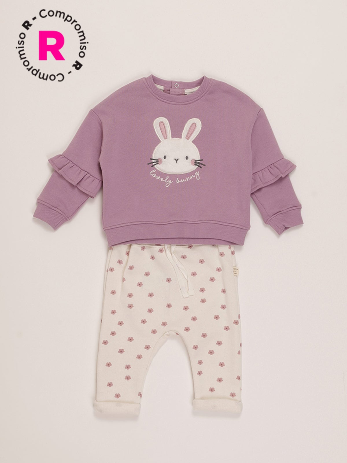 CONJUNTO APP FRANELA POLERA + PANTALON BEBE NIÑA BABY HARVEST - 1