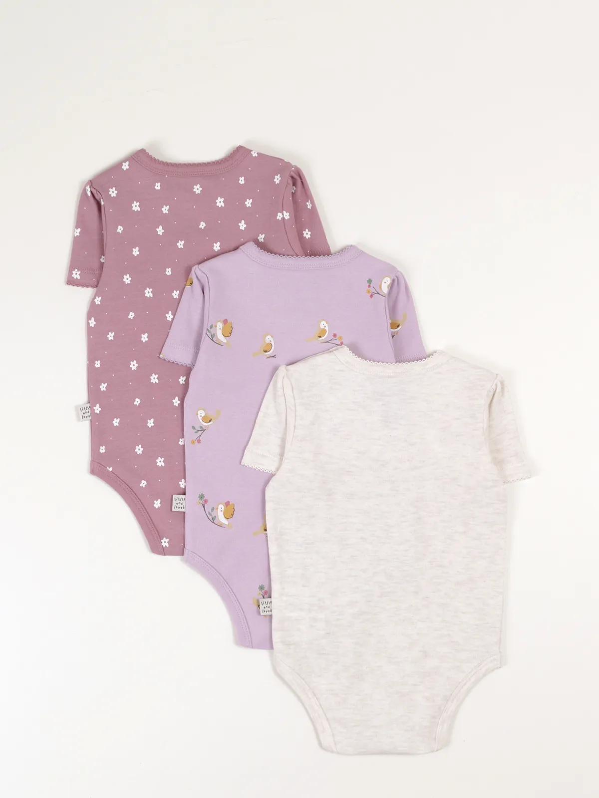 PACK X3 BODYS MANGA CORTA ALGODÓN BEBE NIÑA BABY HARVEST - 2