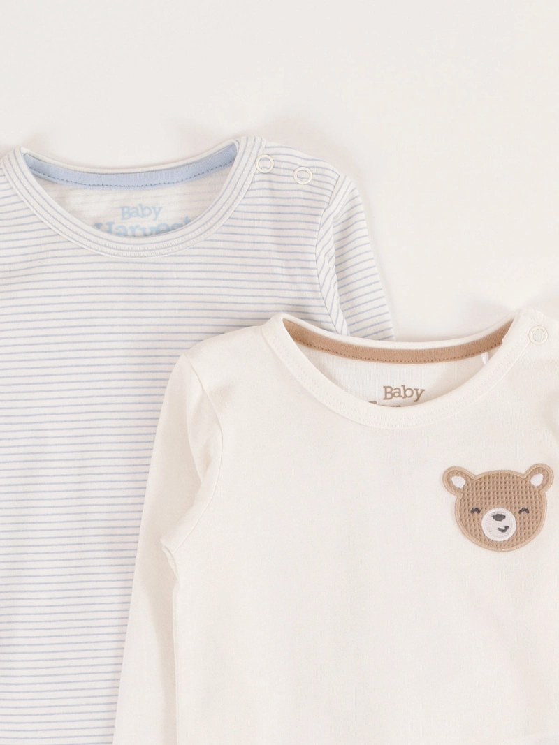 PACK X2 BODYS MANGA LARGA ALGODÓN PATCH BEBE NIÑO BABY HARVEST - 3