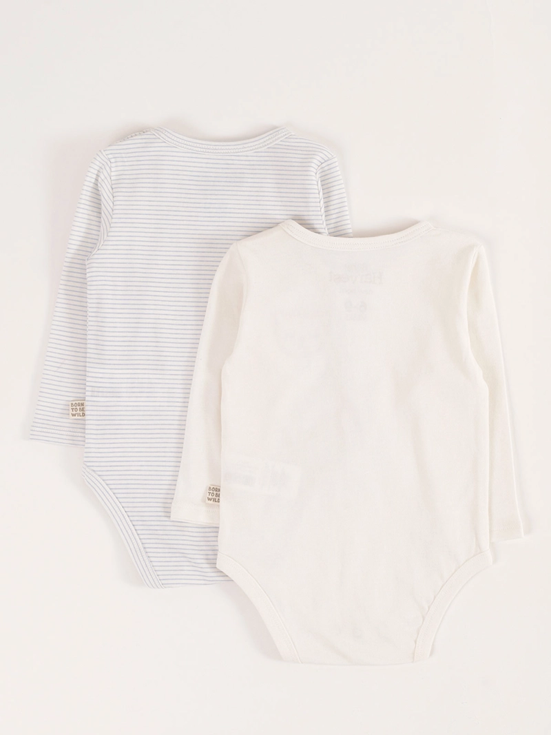 PACK X2 BODYS MANGA LARGA ALGODÓN PATCH BEBE NIÑO BABY HARVEST - 2