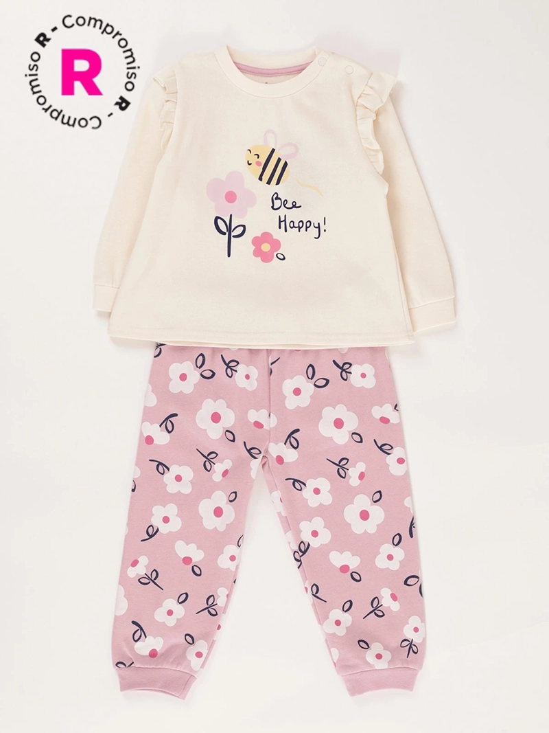 PIJAMA FRANELA ABEJA BEBE NIÑA BABY HARVEST - 1