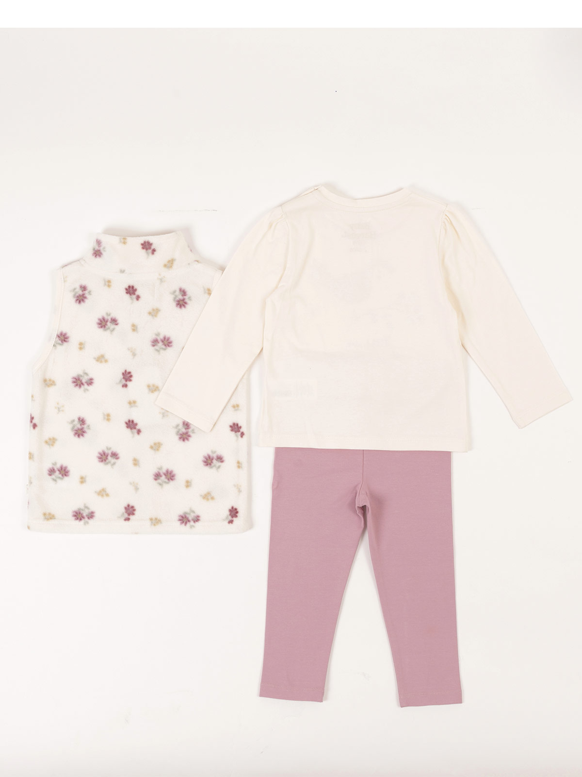 CONJUNTO ALGODÓN POLO + CHALECO POLAR + PANTALON BEBE NIÑA BABY HARVEST - 2