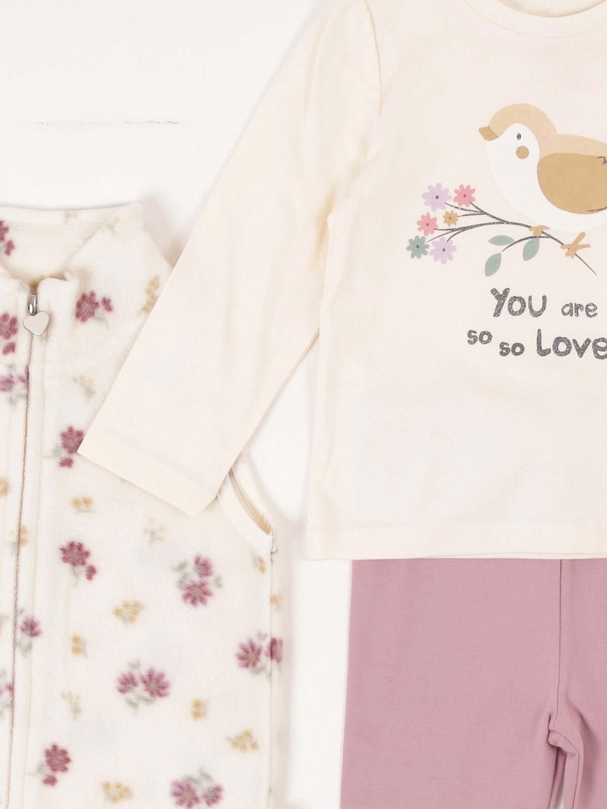 CONJUNTO ALGODÓN POLO + CHALECO POLAR + PANTALON BEBE NIÑA BABY HARVEST - 3