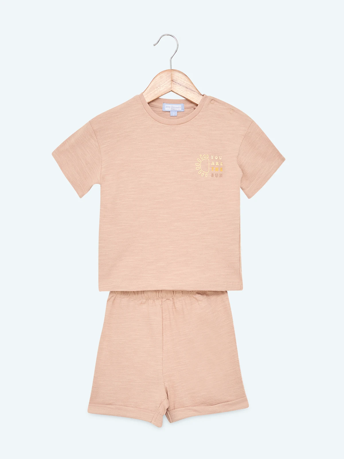 CONJUNTO TEXTURA ALGODÓN POLO + SHORT BEBE NIÑO BABY HARVEST - 1