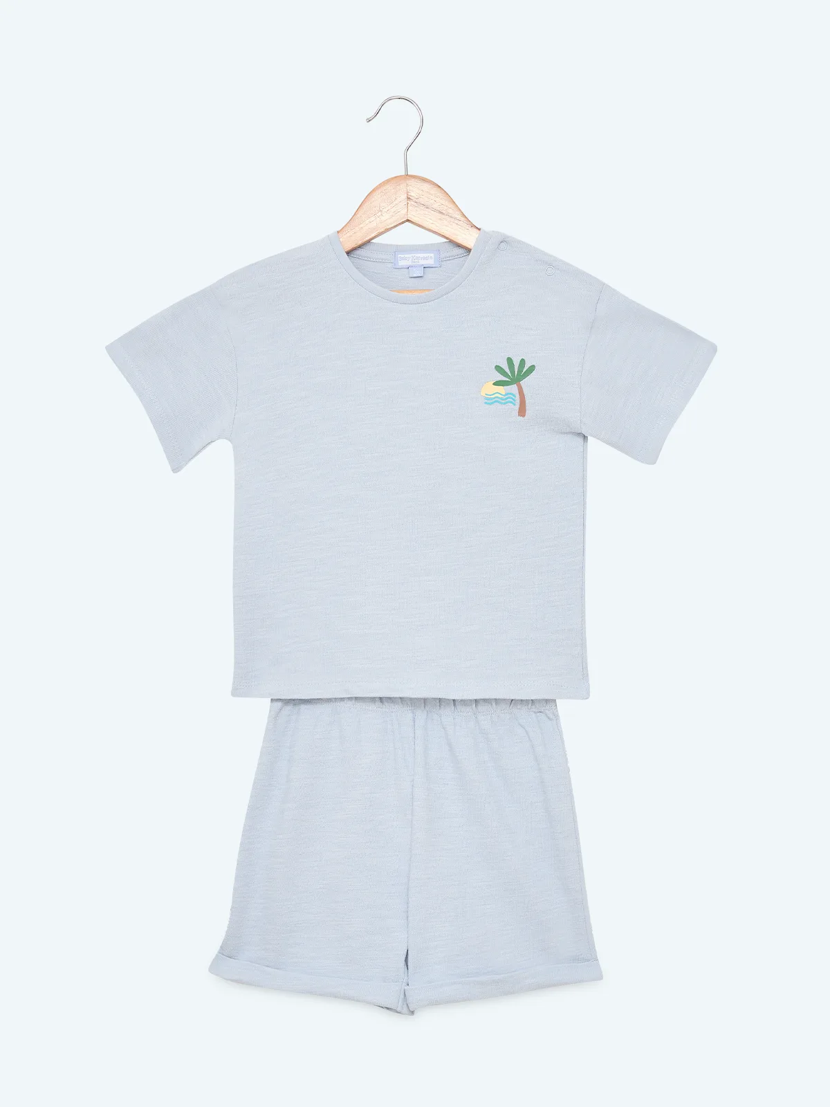 CONJUNTO TEXTURA ALGODÓN POLO + SHORT BEBE NIÑO BABY HARVEST - 1