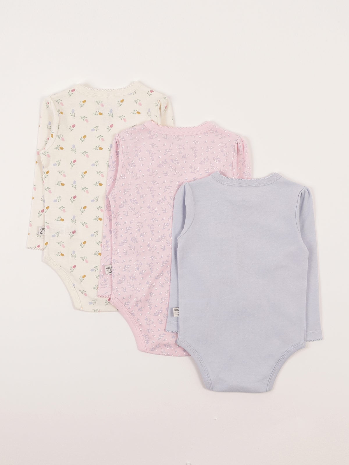 PACK X3 BODYS MANGA LARGA ALGODÓN BEBE NIÑA BABY HARVEST - 2