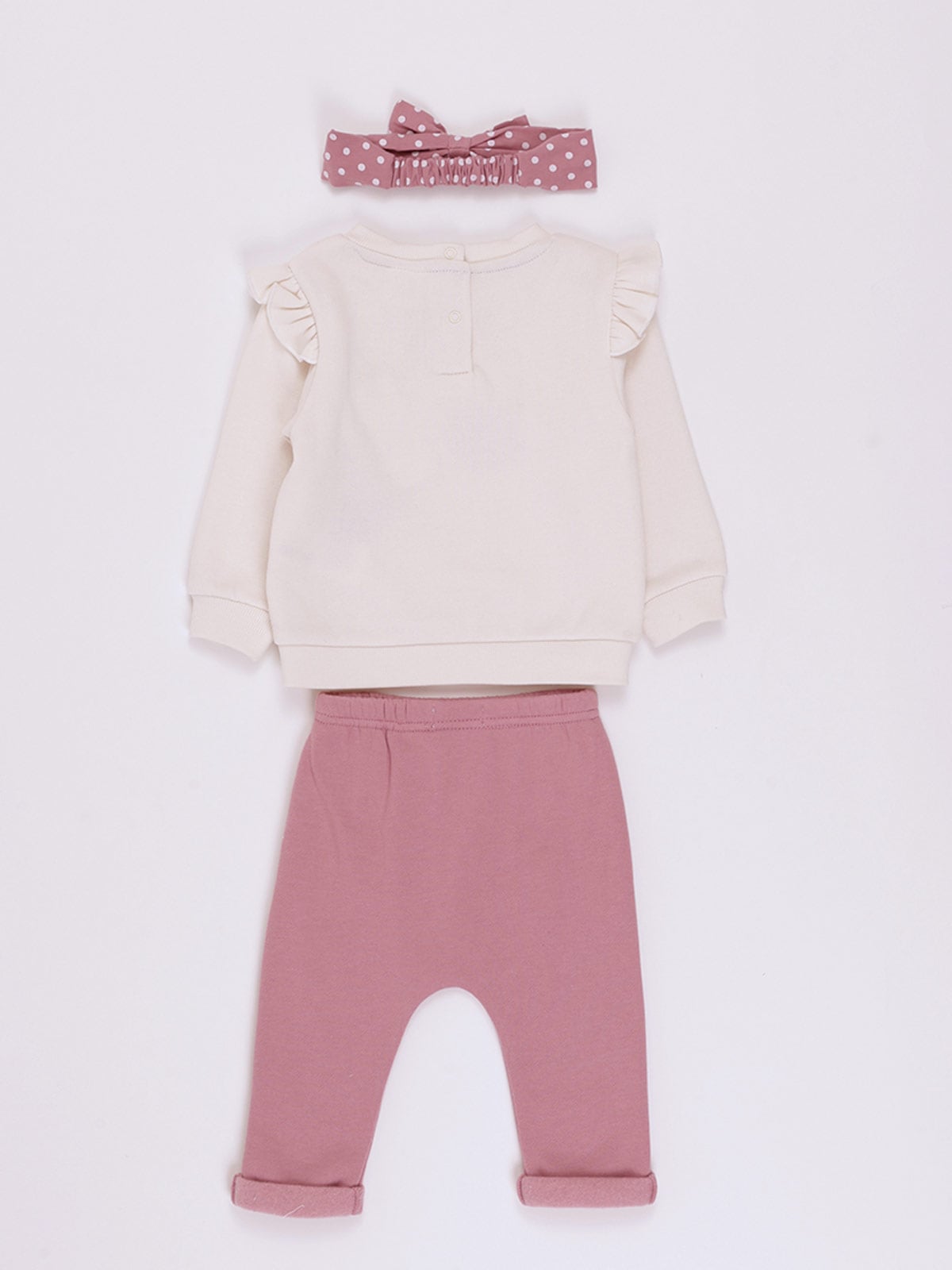 CONJUNTO TEDDY FRANELA POLERA + PANTALON + VINCHA BEBE NIÑA BABY HARVEST - 2