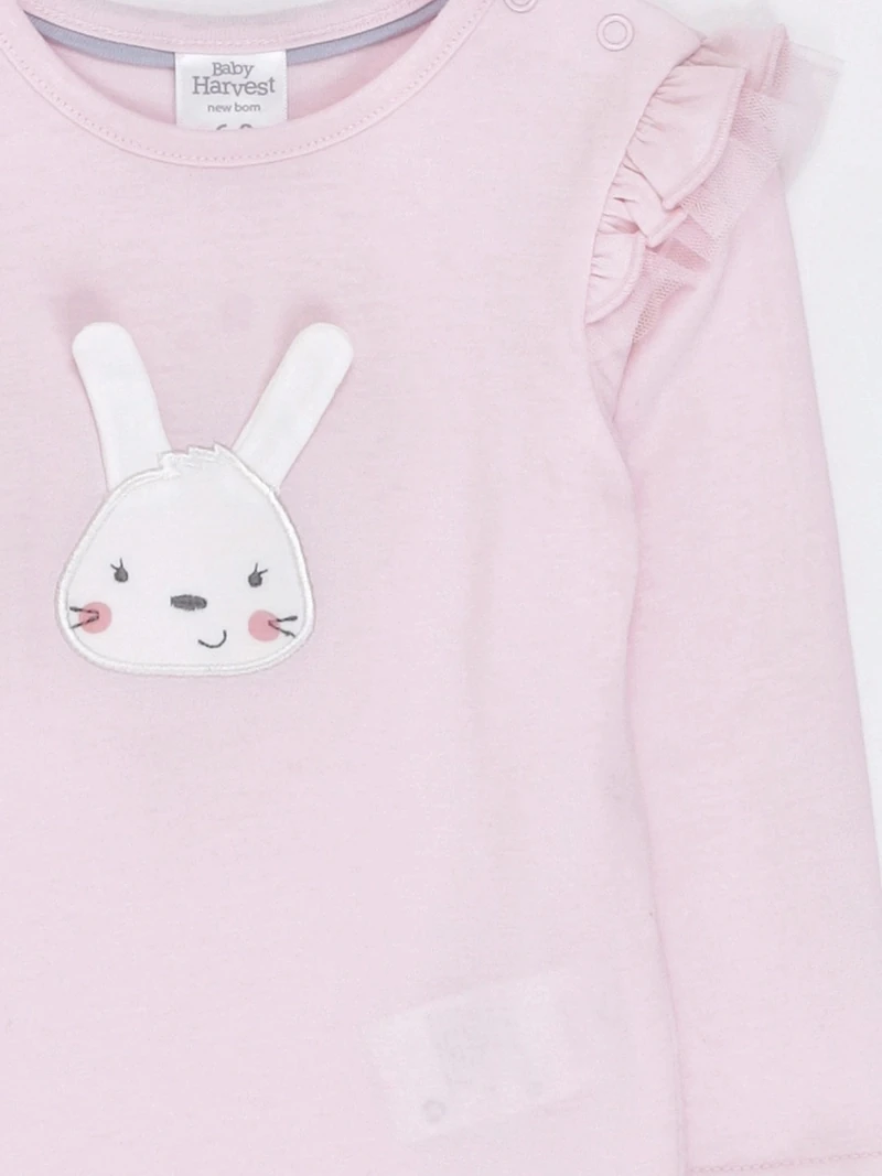 PACK X2 BODYS BUNNY MANGA LARGA BEBÉ NIÑA BABY HARVEST - 3
