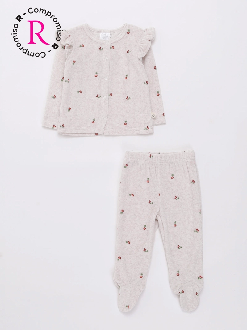 CONJUNTO PLUSH CHOMPA + PANTALON BEBE NIÑA BABY HARVEST - 1
