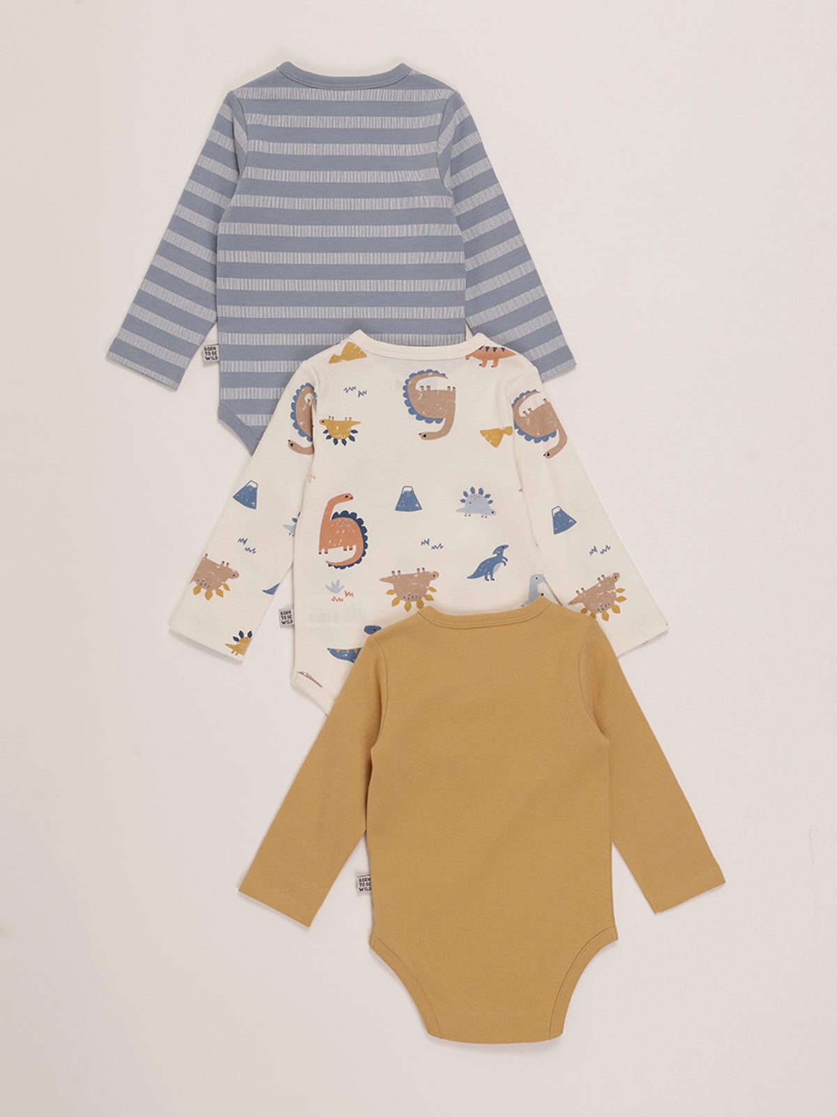 PACK X3 BODYS MANGA LARGA ALGODÓN BEBE NIÑO BABY HARVEST - 2