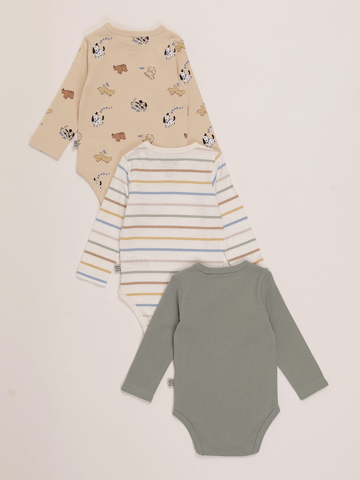 PACK X3 BODYS MANGA LARGA ALGODÓN BEBE NIÑO BABY HARVEST - 2