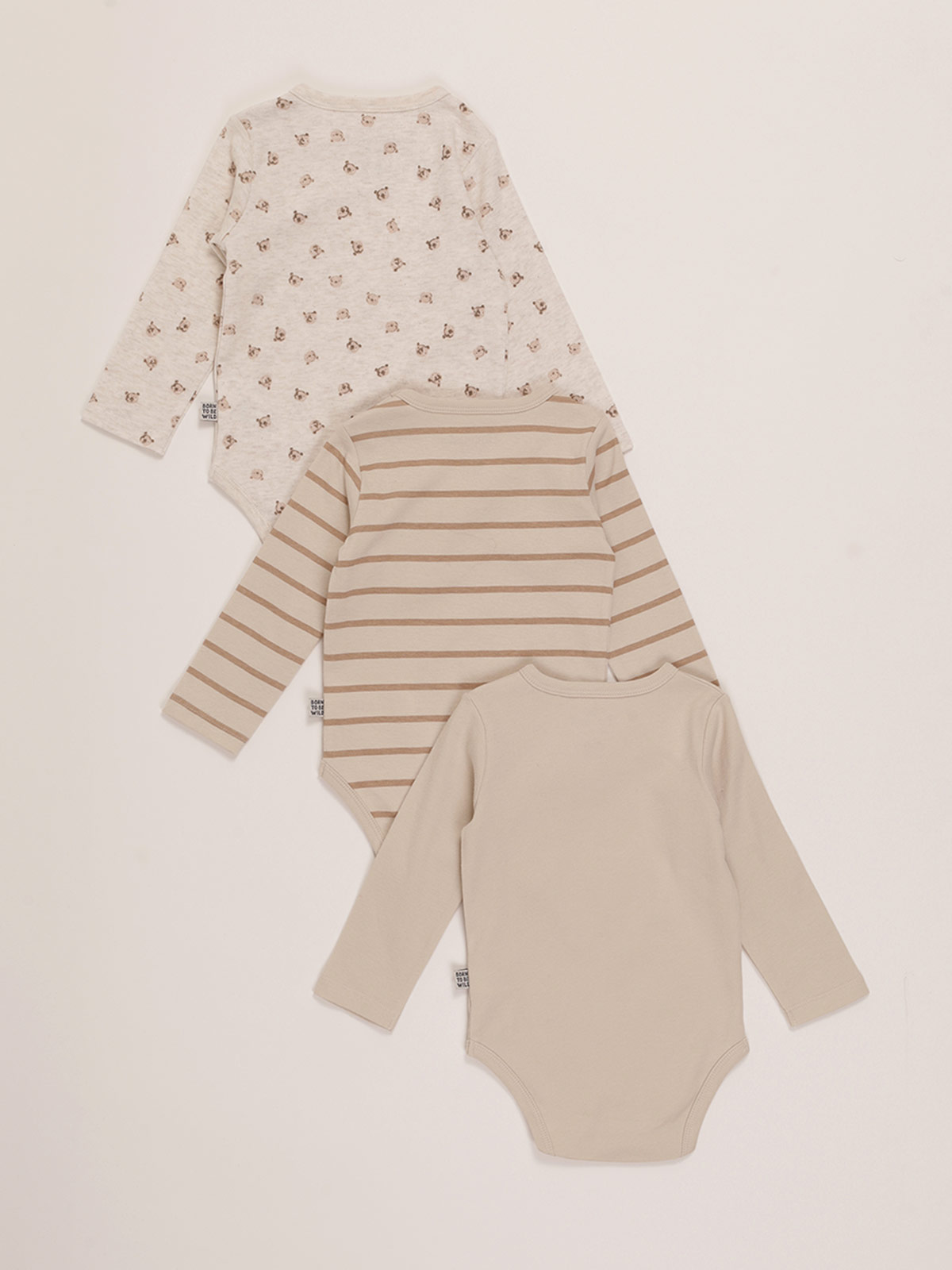 PACK X3 BODYS MANGA LARGA ALGODÓN BEBE NIÑO BABY HARVEST - 2