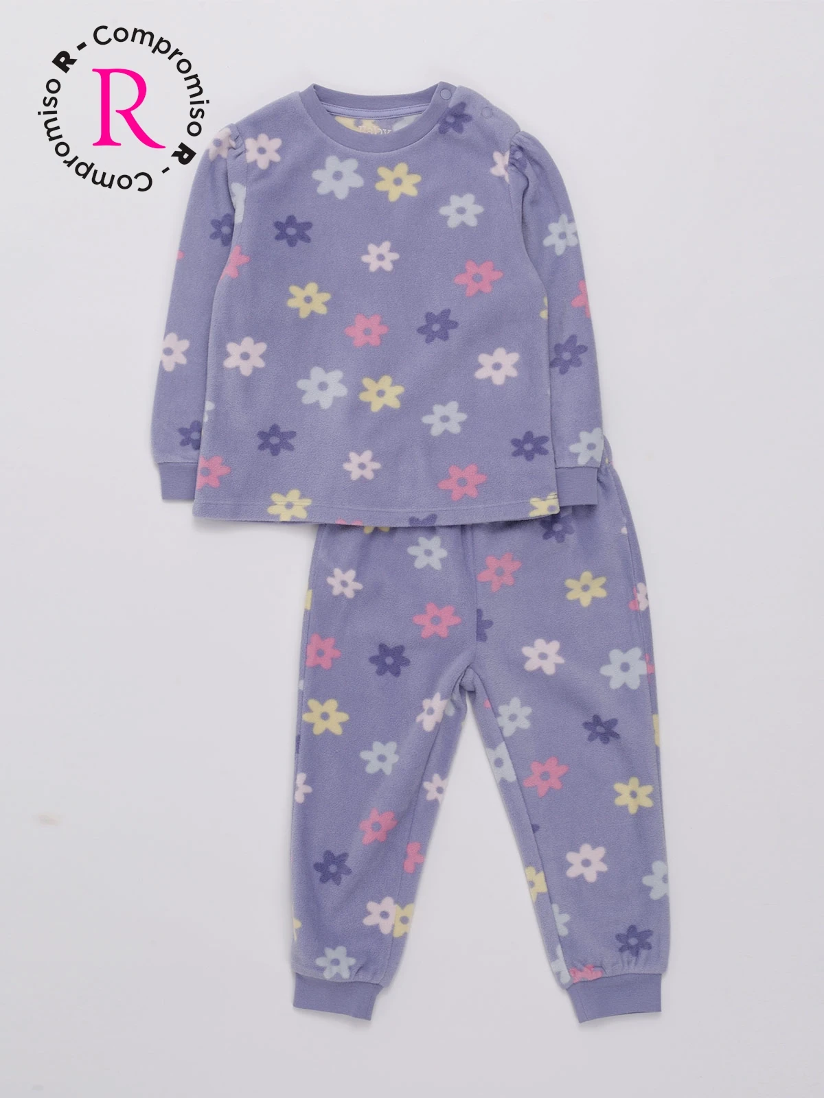 PIJAMA POLAR FULL PRINT FLORES BEBE NIÑA BABY HARVEST - 1