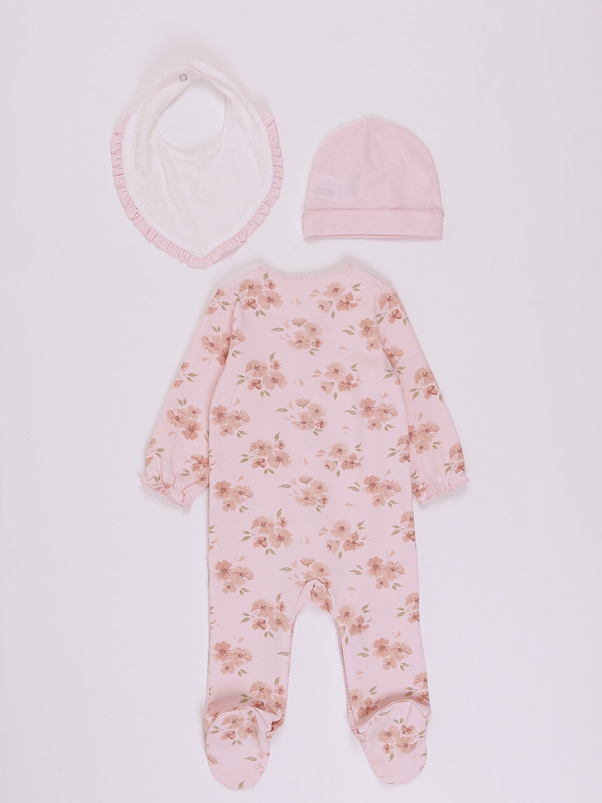 CONJUNTO ENTERIZO + GORRO + BABERO BEBE NIÑA BABY HARVEST - 2