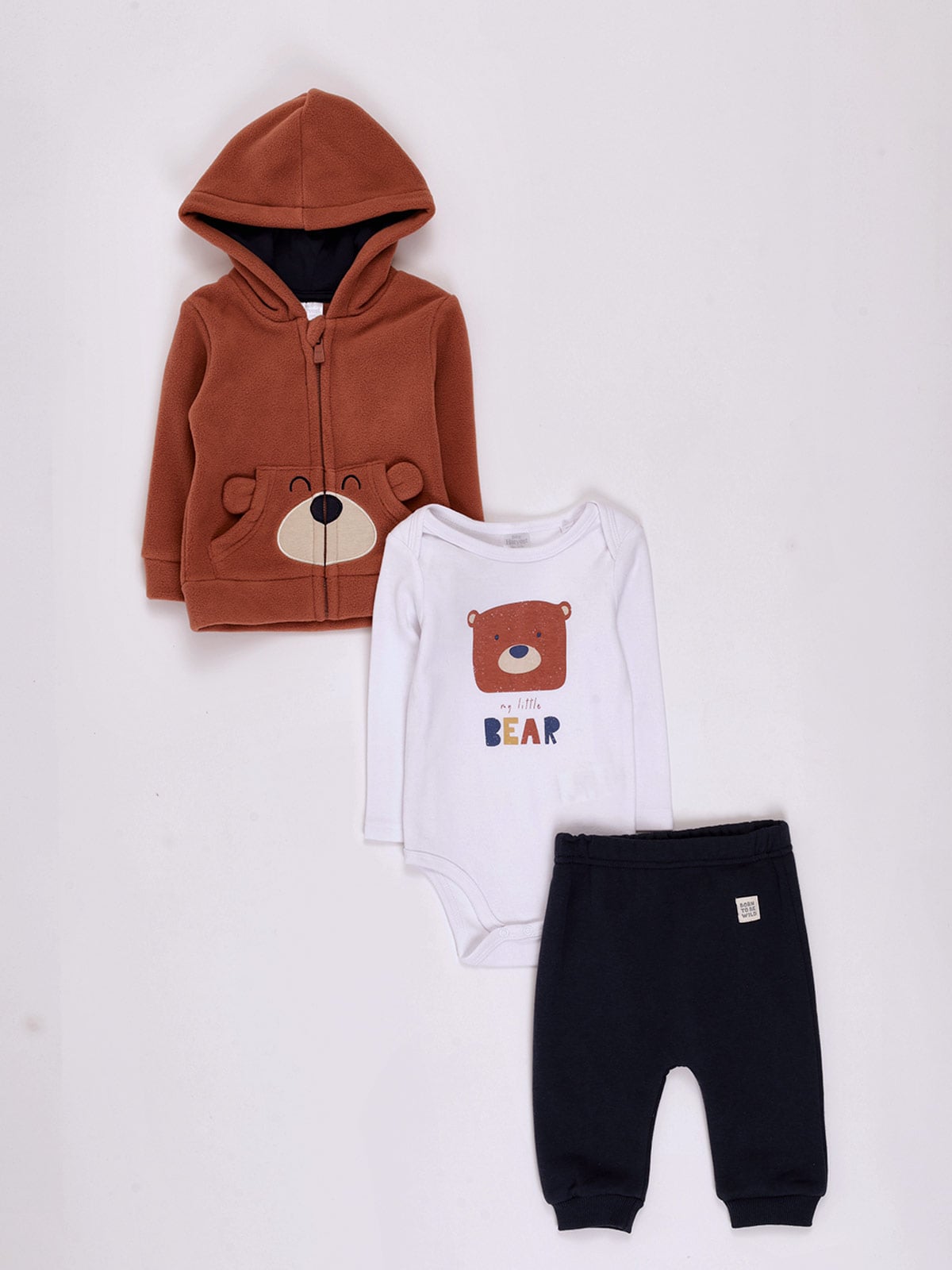 CONJUNTO BODY + POLERA + PANTALON POLAR BEBE NIÑO BABY HARVEST - 1