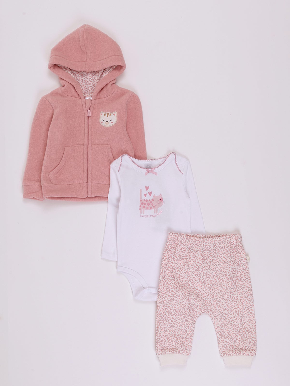 CONJUNTO BODY + POLERA + PANTALON POLAR BEBE NIÑA BABY HARVEST - 1