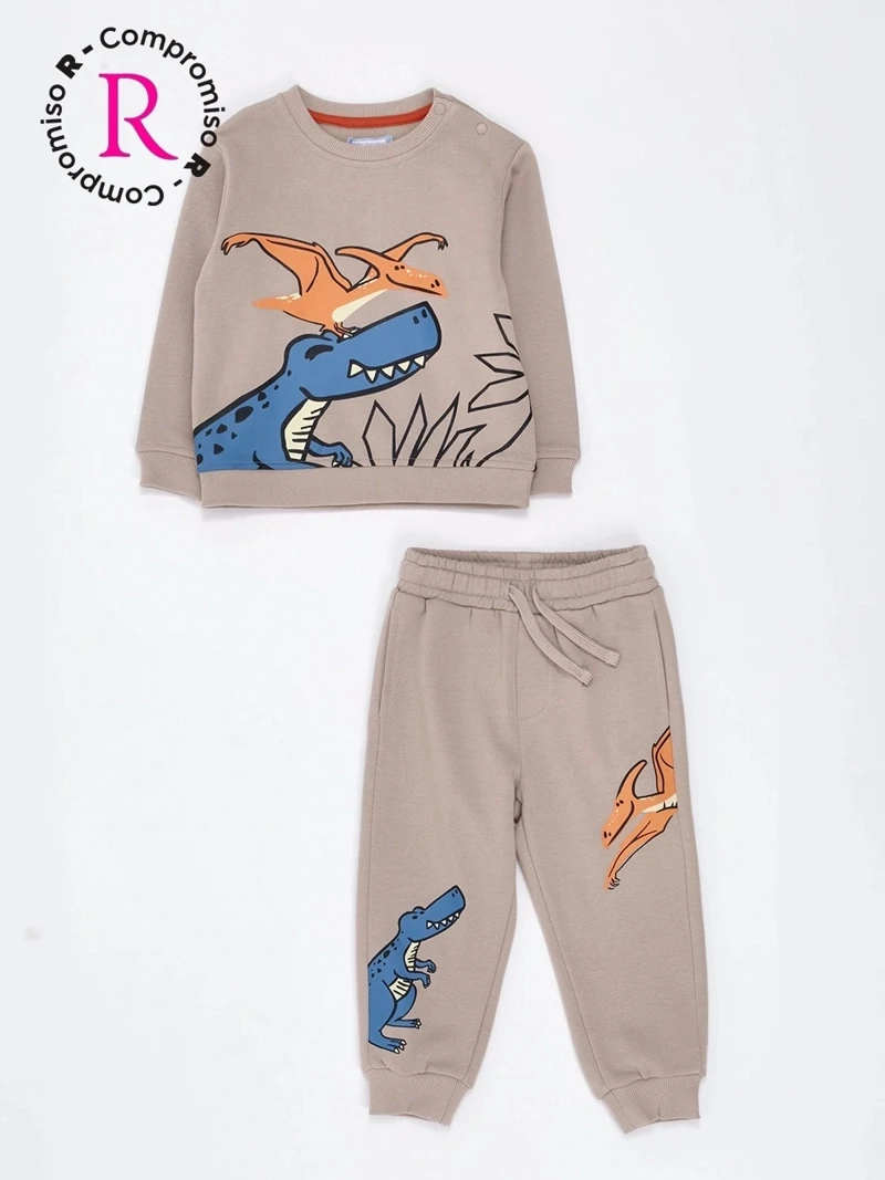 CONJUNTO DINOS POLERA + PANTALÓN BEBÉ NIÑO BABY HARVEST - 1
