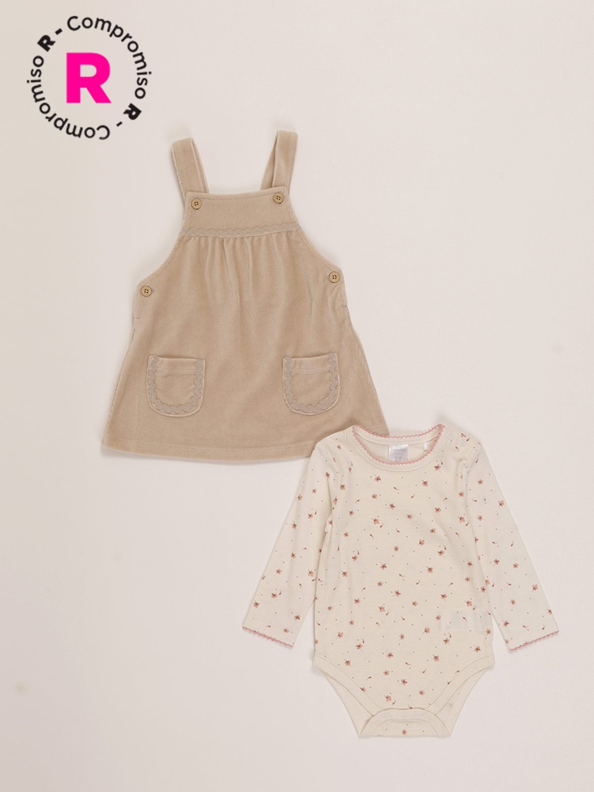 CONJUNTO BODY + OVEROL BEBE NIÑA BABY HARVEST - 1