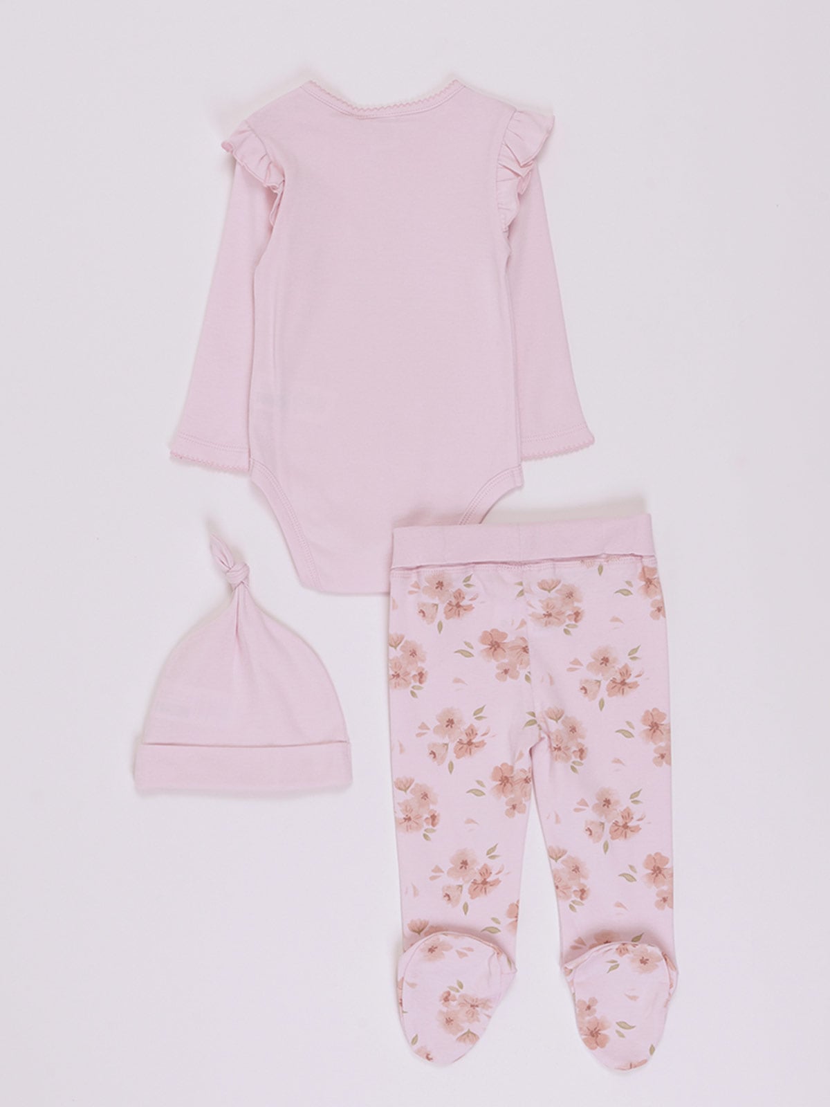 CONJUNTO ALGODÓN BODY + PANTALON + GORRO BEBE NIÑA BABY HARVEST - 2