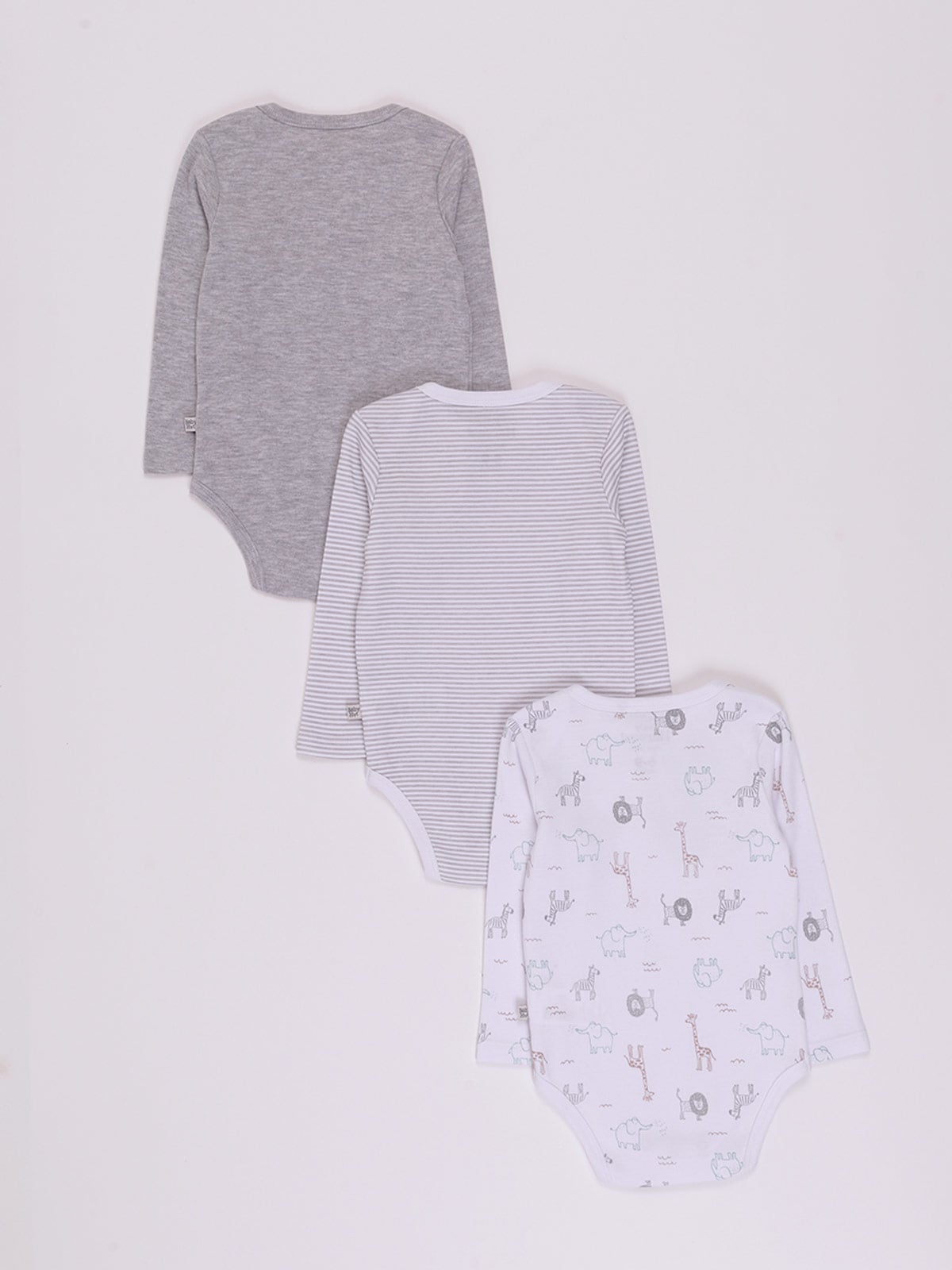 PACK X3 BODYS MANGA LARGA ALGODÓN BEBE NIÑO BABY HARVEST - 2