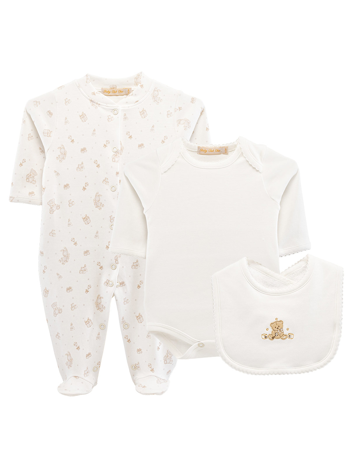AJUAR X3 PIEZAS ALGODÓN UNISEX BABY CLUB CHIC VINTAGE TOY - 1