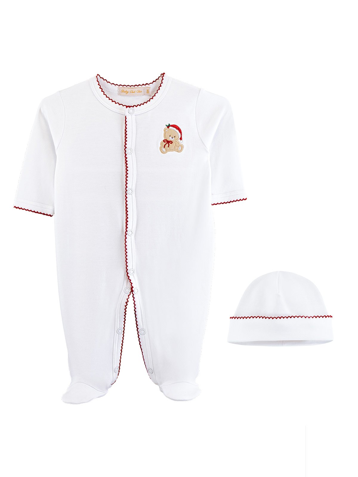 CONJUNTO ENTERIZO Y GORRO ALGODÓN UNISEX BABY CLUB CHIC TEDDY CHRISTMAS - 1