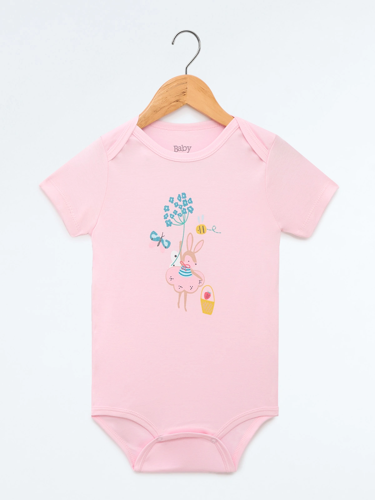 PACK X3 BODYS MANGA CORTA ALGODÓN PERUANO BEBE NIÑA BABY HARVEST - 4