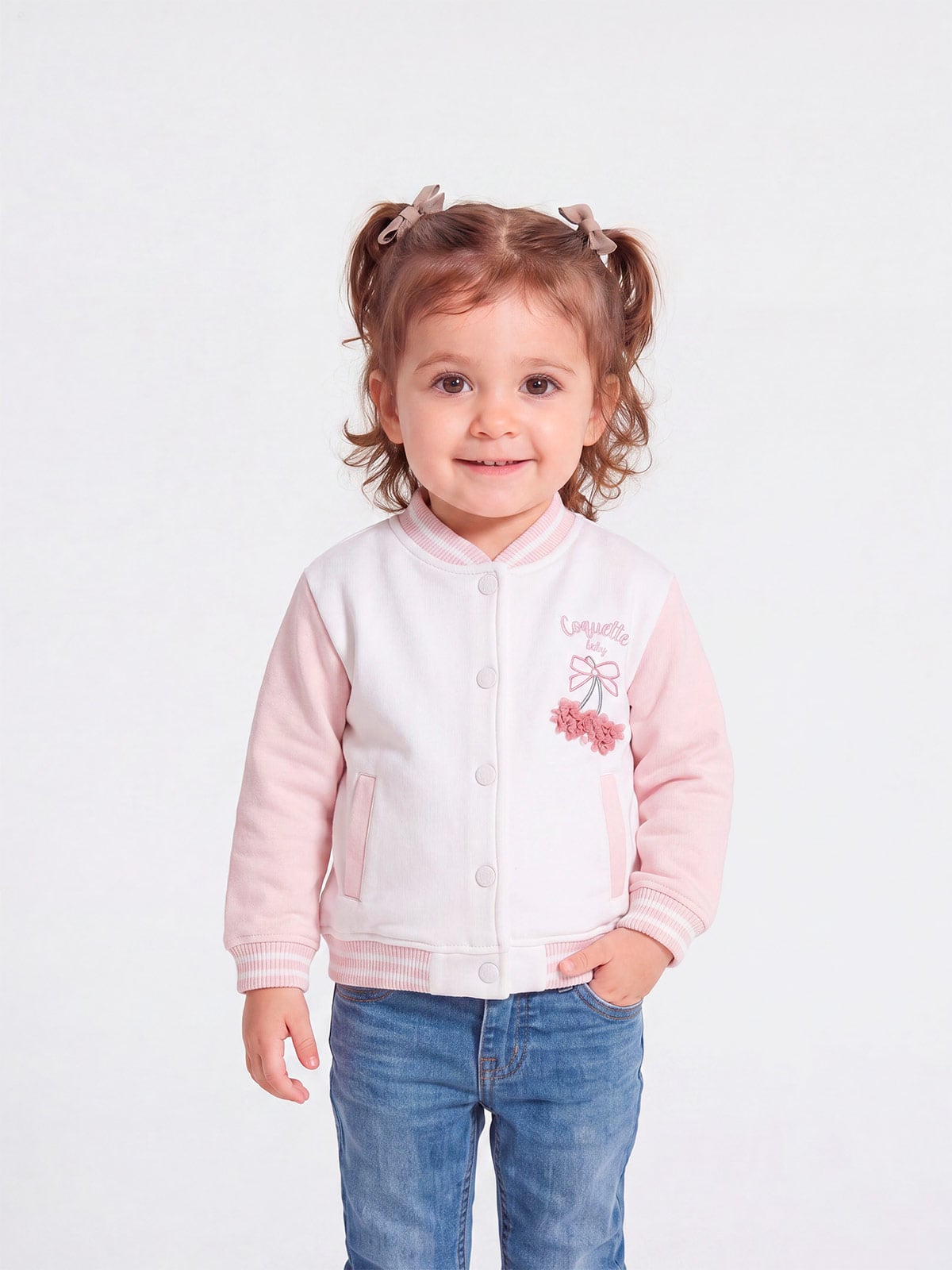 CASACA BOMBER COLLEGE FRANELA BEBÉ NIÑA BABY HARVEST - 1