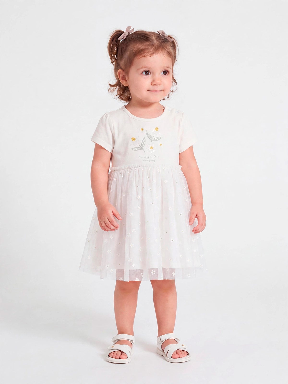 VESTIDO ALGODÓN NIÑA BABY HARVEST MANGA CORTA - 1