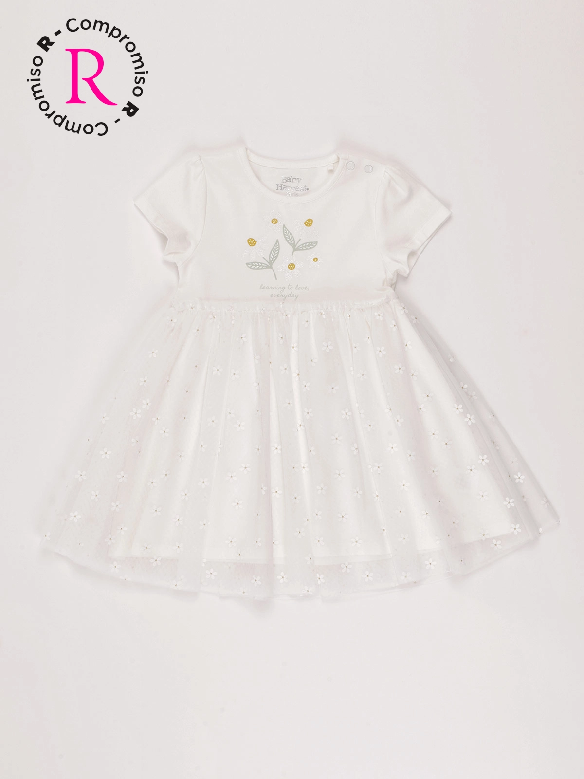 VESTIDO ALGODÓN NIÑA BABY HARVEST MANGA CORTA - 3