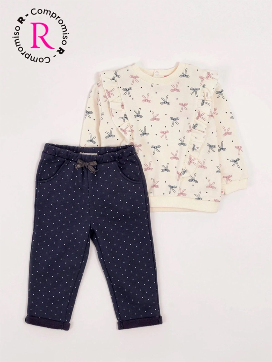 CONJUNTO VUELOS POLERA + BUZO FRANELA BEBÉ NIÑA BABY HARVEST - 3