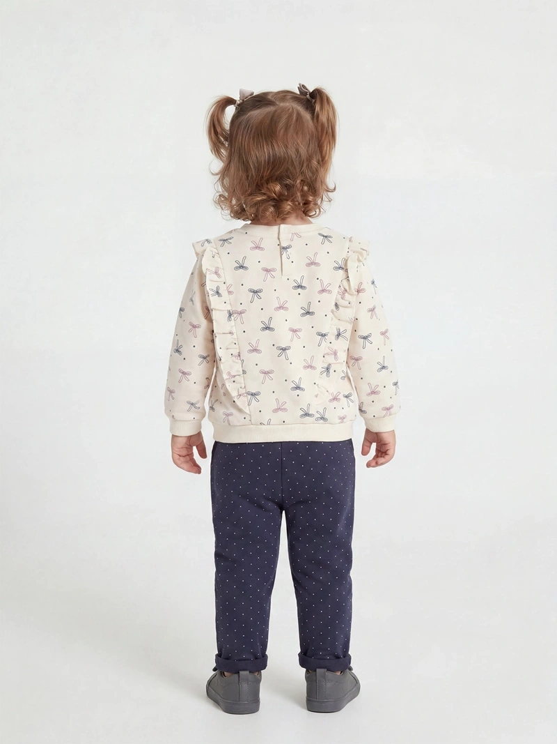 CONJUNTO VUELOS POLERA + BUZO FRANELA BEBÉ NIÑA BABY HARVEST - 2