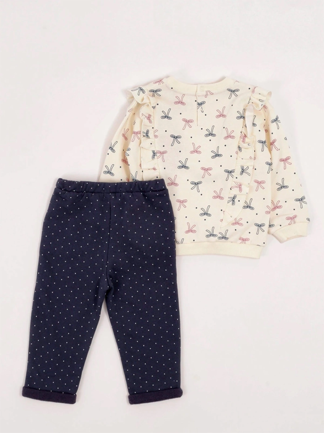CONJUNTO VUELOS POLERA + BUZO FRANELA BEBÉ NIÑA BABY HARVEST - 4