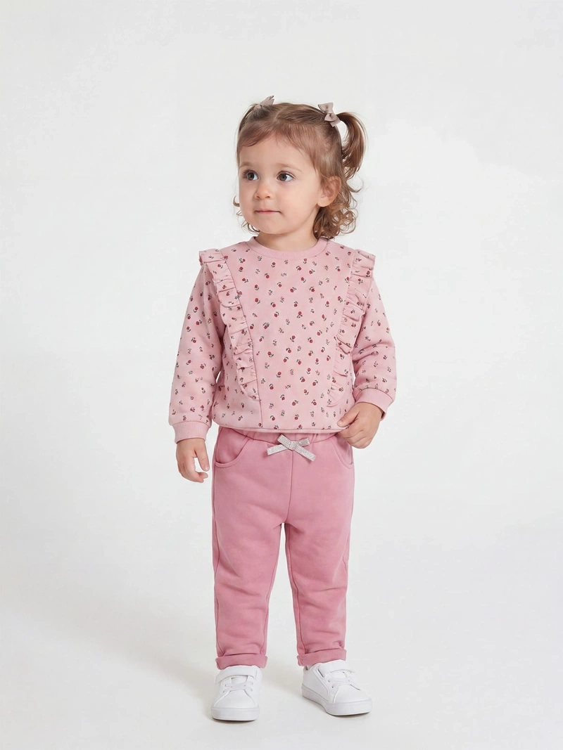 CONJUNTO VUELOS POLERA + BUZO FRANELA BEBÉ NIÑA BABY HARVEST - 1
