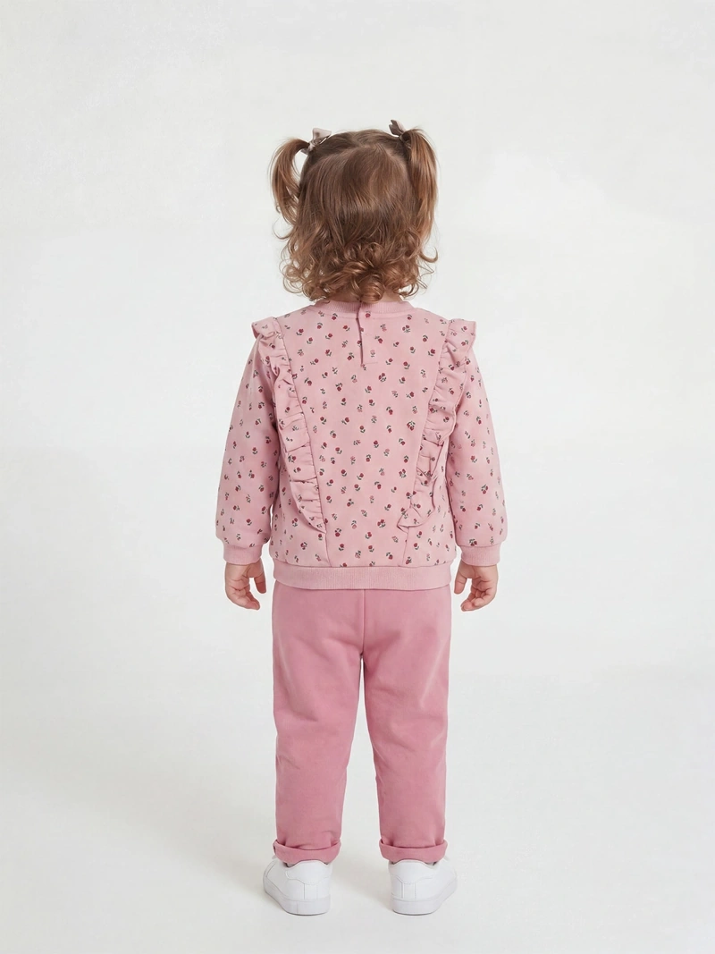 CONJUNTO VUELOS POLERA + BUZO FRANELA BEBÉ NIÑA BABY HARVEST - 2