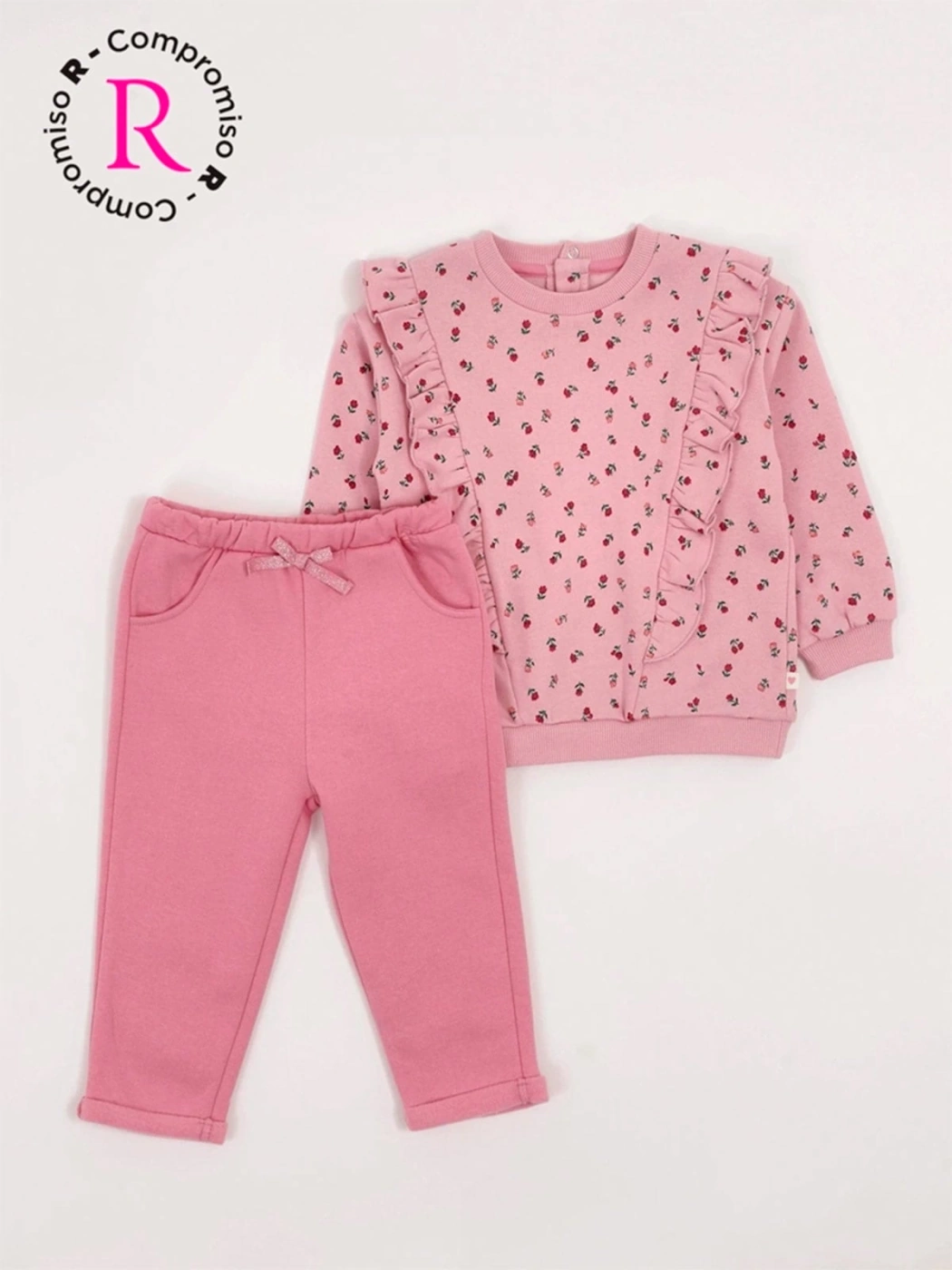 CONJUNTO VUELOS POLERA + BUZO FRANELA BEBÉ NIÑA BABY HARVEST - 3