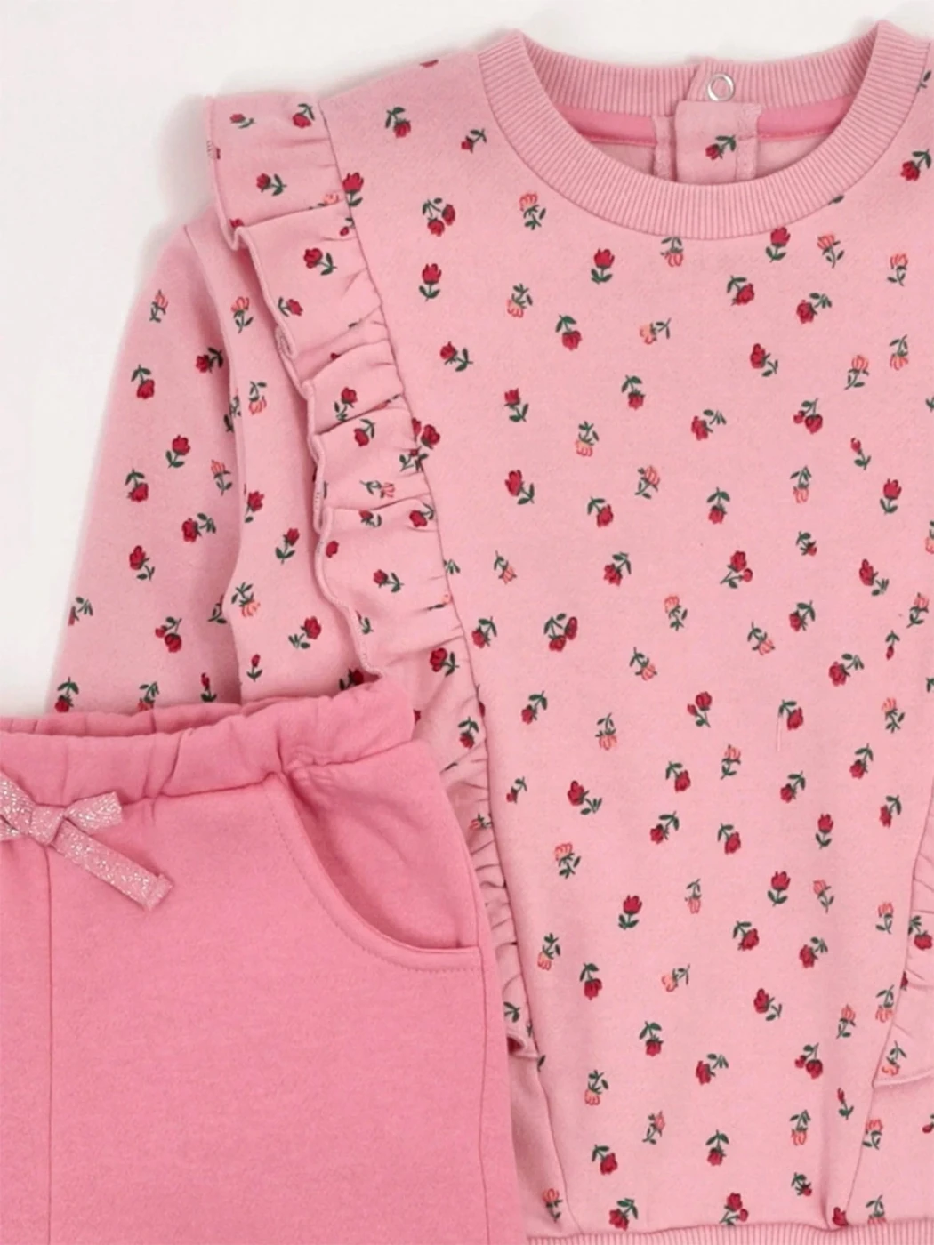 CONJUNTO VUELOS POLERA + BUZO FRANELA BEBÉ NIÑA BABY HARVEST - 5