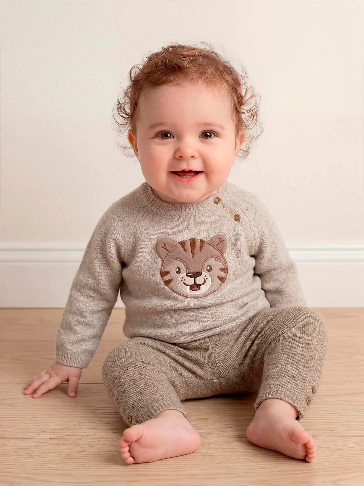 CONJUNTO TEJIDO CHOMPA + PANTALÓN BEBÉ NIÑO BABY HARVEST - 1