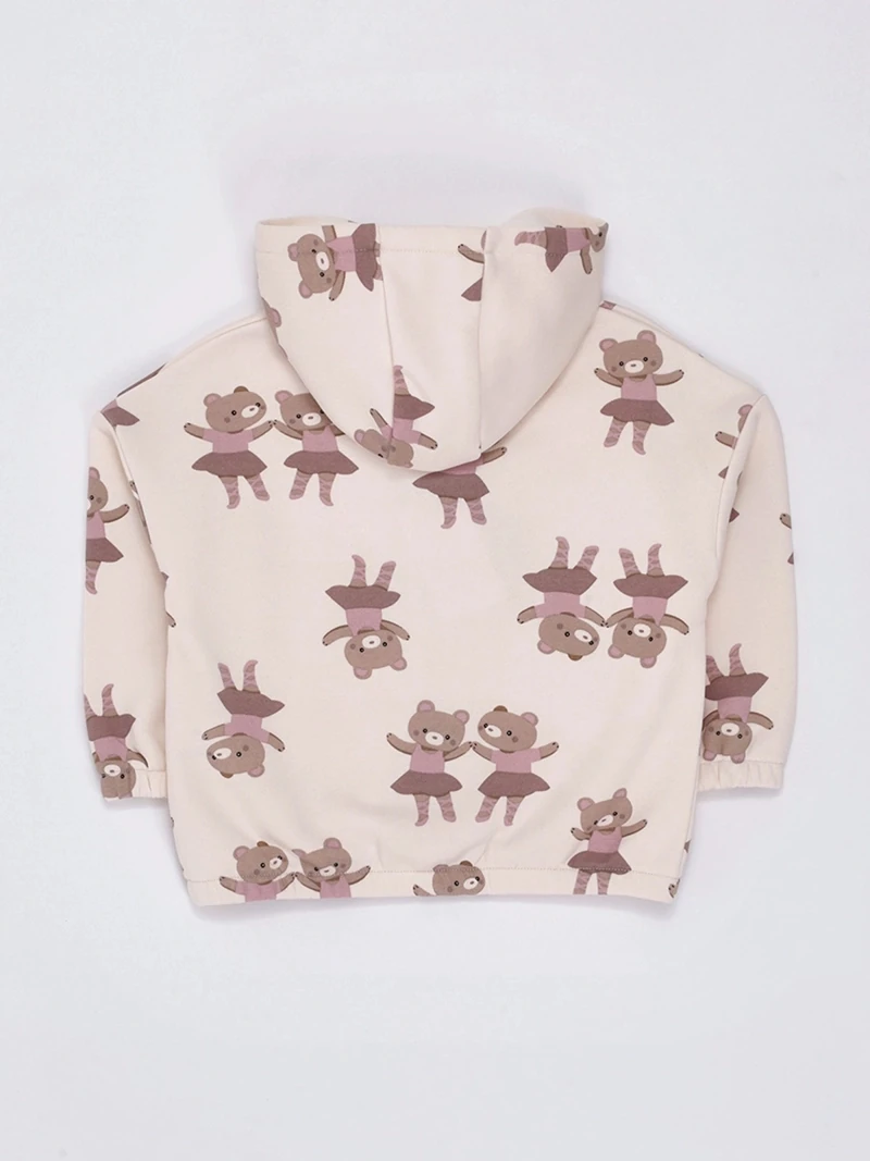 POLERA CON CIERRE Y CAPUCHA FULL PRINT BEBÉ NIÑA BABY HARVEST - 4