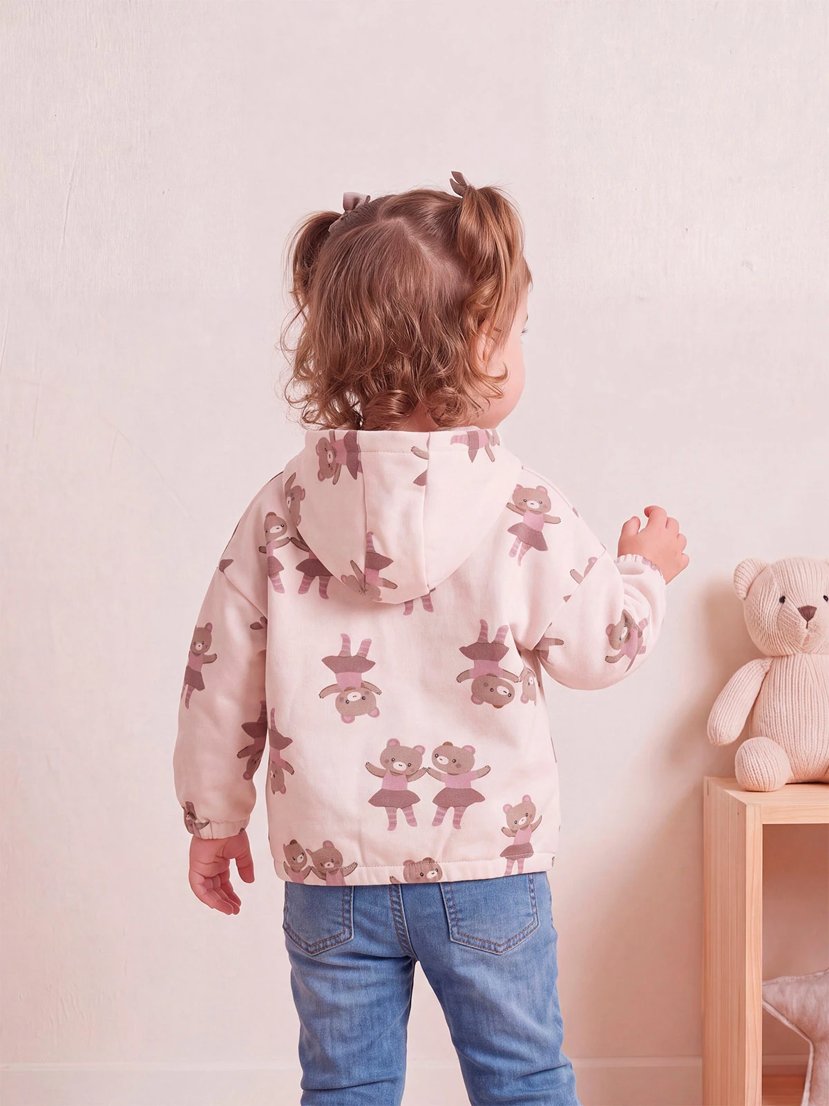 POLERA CON CIERRE Y CAPUCHA FULL PRINT BEBÉ NIÑA BABY HARVEST - 2