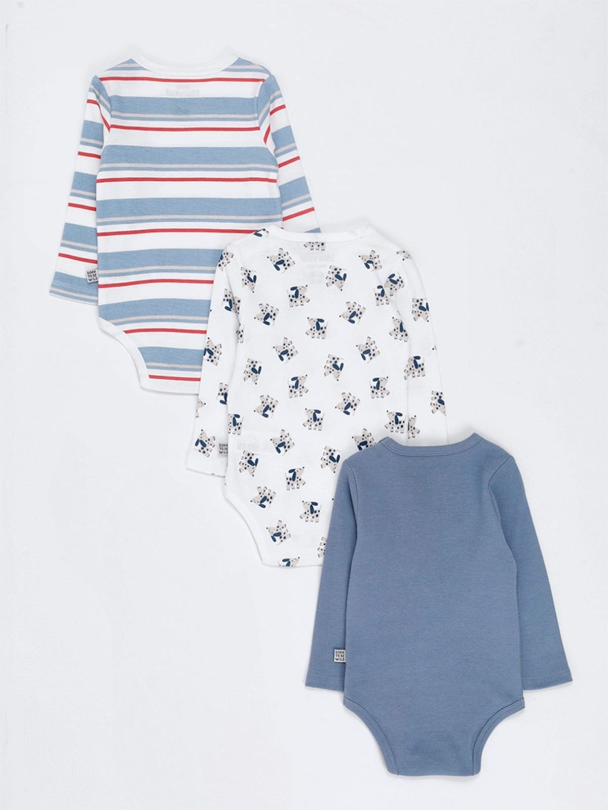 PACK X3 BODYS MANGA LARGA ALGODÓN BEBÉ NIÑO BABY HARVEST - 2