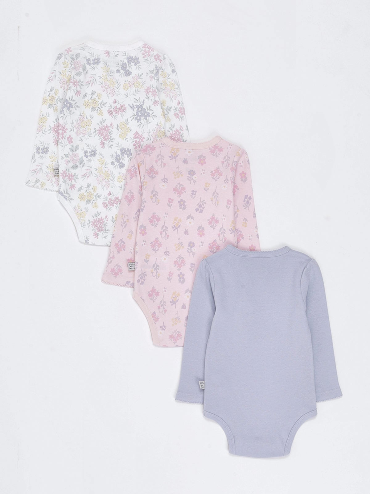 PACK X3 BODYS MANGA LARGA ALGODÓN BEBÉ NIÑA BABY HARVEST - 2