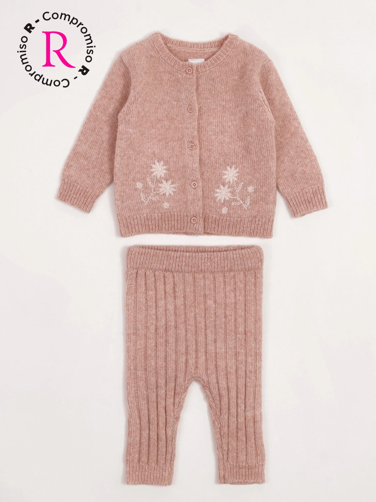 CONJUNTO TEJIDO CHOMPA + PANTALÓN BEBÉ NIÑA BABY HARVEST - 3