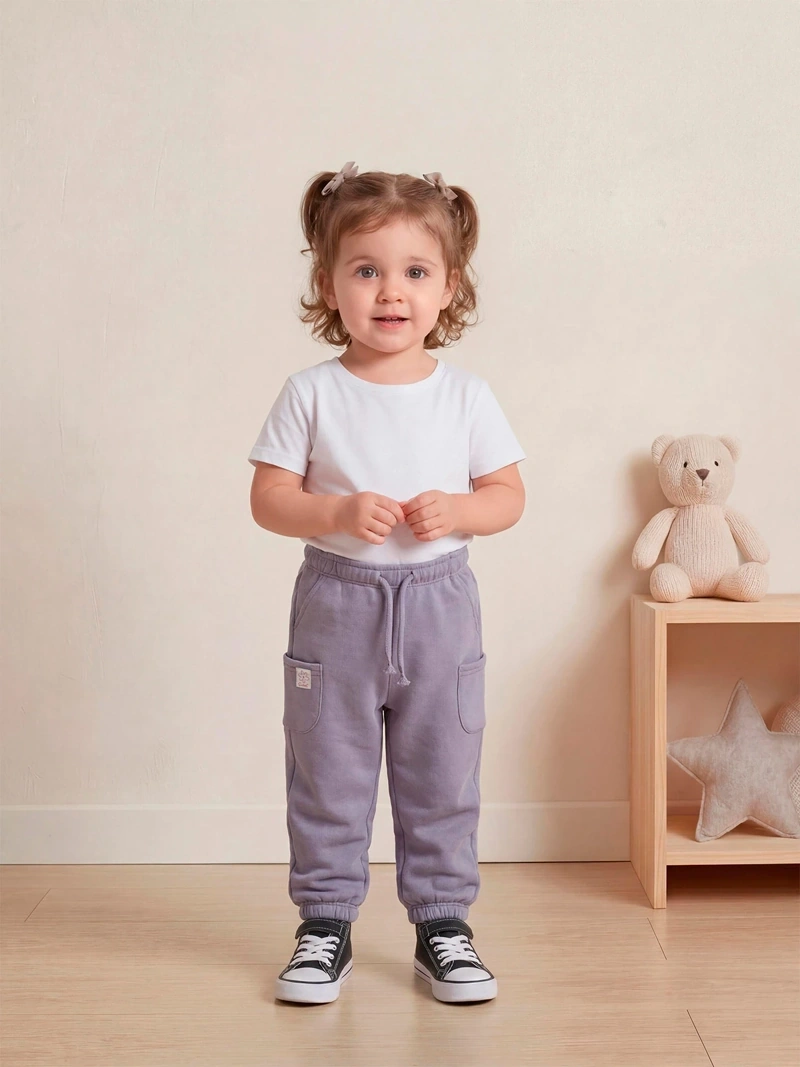 PANTALÓN DE BUZO PLAY FRANELA BEBÉ NIÑA BABY HARVEST - 1