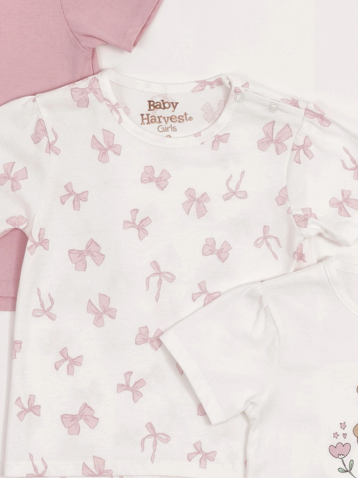 PACK X3 POLO MANGA CORTA ALGODÓN NIÑA BABY HARVEST - 3